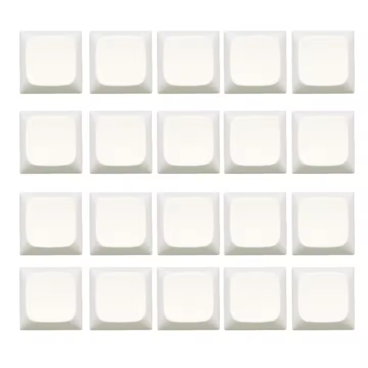 Teclas PBT en blanco para teclado mecánico, instalación de teclas de perfil 1U XDA, 20 piezas, envío directo - 1