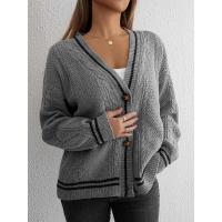 Punto con cuello en V de estilo coreano para mujer, corte holgado, moda primavera otoño, ropa informal - details 20
