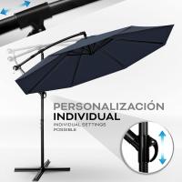 Paraguas de aluminio con manivela 300/350 cm de diámetro Protección UV Impermeable para mercado - details 37