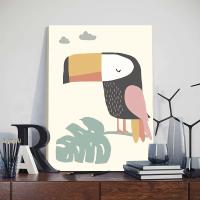 Cuadro Decorativo para Pared de Habitación Infantil JUBEER en Lienzo con Marco Estilo Nórdico con Dibujos de León y Elefante para Decoración de Puesto de Bebé - details 3