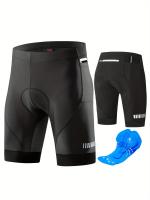 Pantalones cortos de ciclismo acolchados para hombre, informales, elásticos y transpirables con cintura elástica con letras para bicicleta de montaña al aire libre en verano - details 4