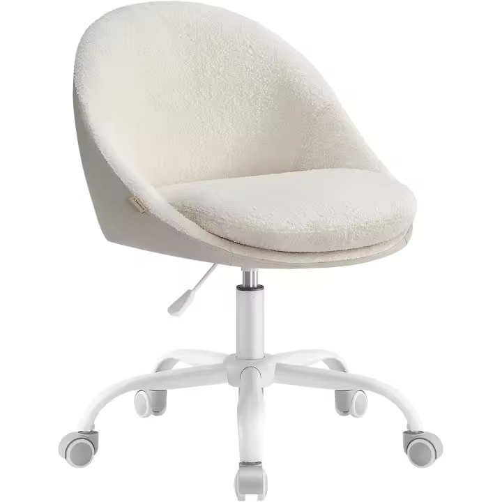 Silla de Oficina en Casa Giratoria de Algodón y Lino Altura Ajustable Almohadilla de Espuma - 1
