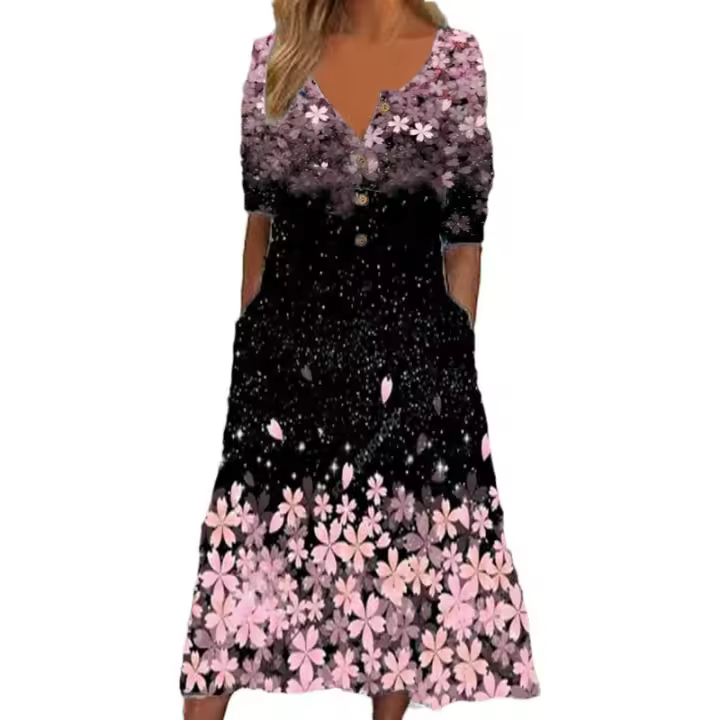 Vestido Corto de Manga Corta para Mujer en Verano Moda de Verano - 1