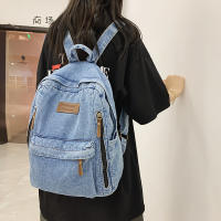 Mochila de alta resistencia para niñas, bolso de hombro de gran capacidad con azul para libros, revistas y portátiles - details 1