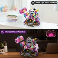 Juego de bloques de construcción de Panda para niños y adultos, figuras luminosas de animales, Micro Mini Mecha, juguete - details 2