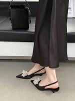 Nuevas Sandalias de Flores con Diamantes de Imitación Estilo de Hada, Viento, Tacón Grueso, Bolsa, Cabeza, Zapatos Individuales Vacíos - details 34