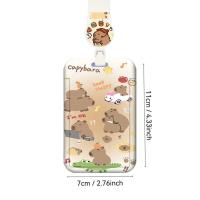 Nuevo Tarjetero de dibujos animados, tarjetero de plástico con cordón para tarjetas de visita de capibara, bonito - details 0