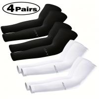 4 pares de mangas de brazo de protección solar y enfriamiento - Unisex, transpirables y ajuste de compresión para hombres, mujeres y adolescentes - Ideal para deportes al aire libre, ciclismo y actividades escolares de verano, accesorios deportivos - details 3