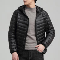 Chaqueta ligera con capucha para hombre, abrigo informal con relleno de plumón de pato blanco, a la moda, invierno, 2024, novedad de 90% - details 1