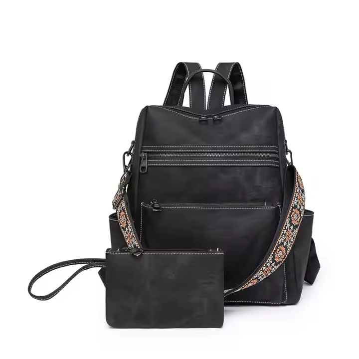 Mochila para mujer, mochila retro ligera para niñas, bolso de hombro de doble propósito, de viaje, de ocio, de gran capacidad. - 1