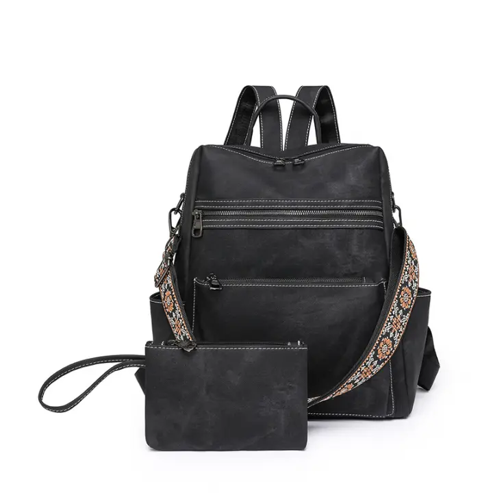 Mochila para mujer, mochila retro ligera para niñas, bolso de hombro de doble propósito, de viaje, de ocio, de gran capacidad. - 1