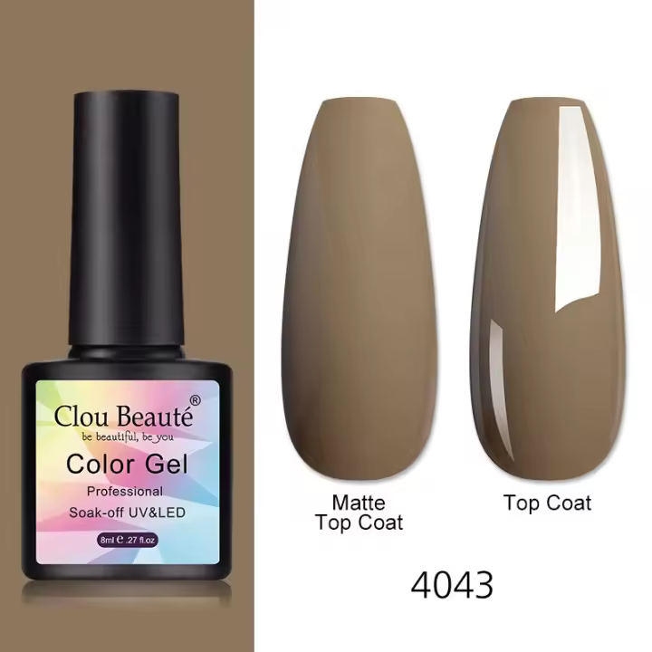 Esmalte de Uñas Clou Beaute en Gel de Color Puro Barniz Semipermanente para Capa Superior Pintura Híbrida 180 Colores Esmalte de Uñas de Gel UV 8ml - 1