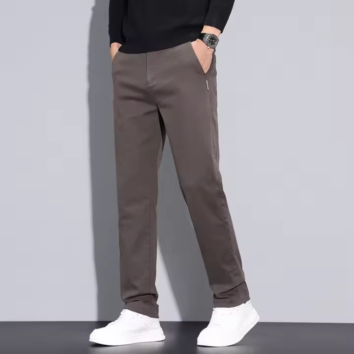 Pantalones informales de pierna recta holgados antiarrugas para hombre, pantalones ligeros y versátiles a la moda, negocios personalizados y modernos - 1