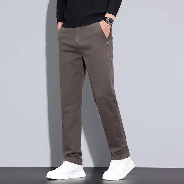 Pantalones informales de pierna recta holgados antiarrugas para hombre, pantalones ligeros y versátiles a la moda, negocios personalizados y modernos - 1