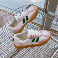 Zapatos para caminar tenis de suela gruesa cómodos de cuero sintético informales con cordones - details 3