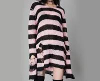 Suéter Punk Gótico Largo Unisex Estilo Rock Fino Ropa de Calle Oscura para Mujeres - details 2