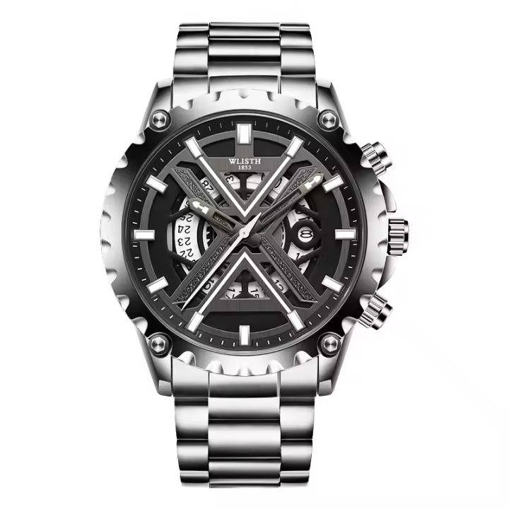 Reloj de hombre reloj de cuarzo calado impermeable moda deportes - 1