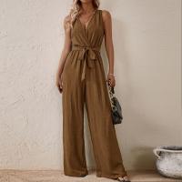 2025 Nuevo Mono Halter Estilo Europeo Y Americano Nueva Llegada Con Cordones De Cintura Alta Mono Sin Mangas Moda Conjunto Casual - details 21