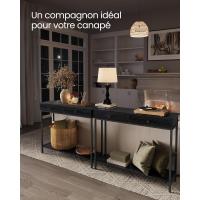 Consola 2 Cajones Marco Acero Estable para Pasillo Dormitorio Salón Estilo Industrial Gris Carbón y Negro Tinta LNT015B07 - details 2