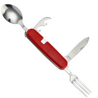 Vajilla multifuncional de acero inoxidable para exteriores, tenedor plegable, cuchara, cuchillo, Picnic, Camping, senderismo, viaje - details 5