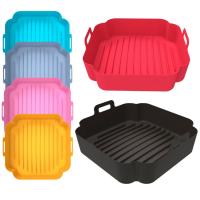 Cesta reutilizable de silicona para freidora de aire, forros cuadrados de repuesto para cocinar y hornear - details 0