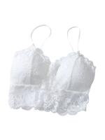 Top de Encaje Sexy sin Mangas para Mujer Verano Top Sólido sin Relleno Bralette - details 3