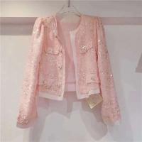 Chaqueta Chic de Lentejuelas Estilo Coreano para Mujer Primavera 2024 Versátil, Delgada, Manga Larga, Moda Socialita - details 4