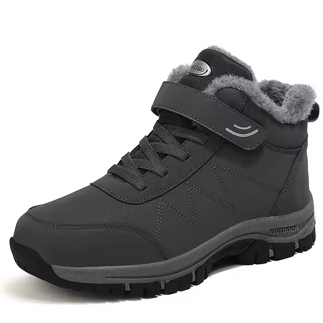Botas de Nieve para Hombres Zapatillas Deportivas de Cuero Grueso y Peluche - 1