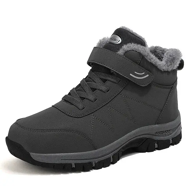 Botas de Nieve para Hombres Zapatillas Deportivas de Cuero Grueso y Peluche - 1