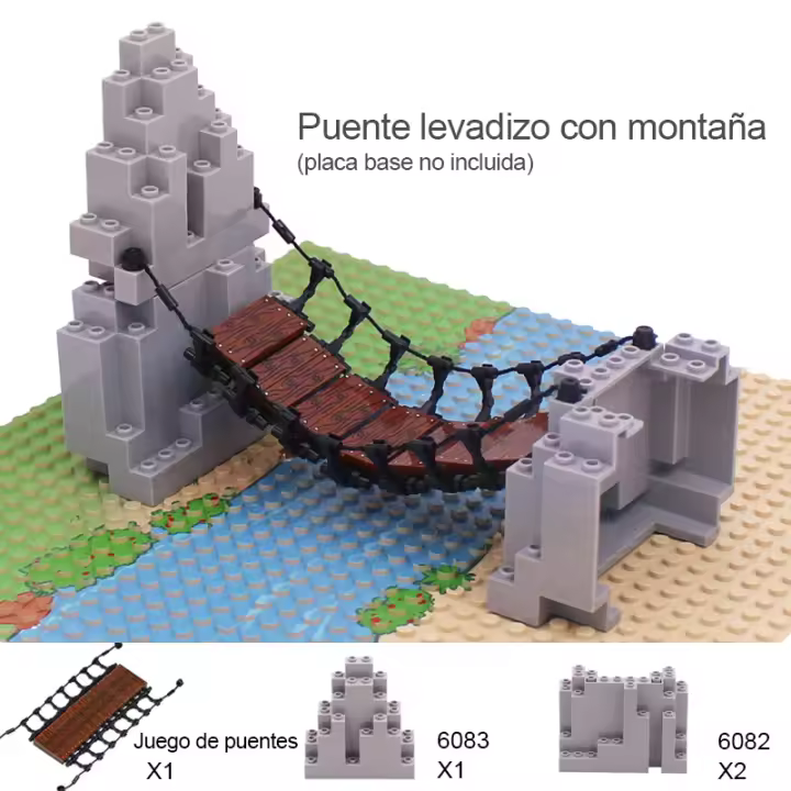 Set de Puente de Bloques MOC Montaña Jungla Bosque Construcción Kit de Modelo de Partes de Bloques - 1