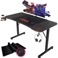 Escritorio de Juegos de Fibra de Carbono Ergonómico con Alfombrilla para Ratón, Soporte para Auriculares y Agua - details 6