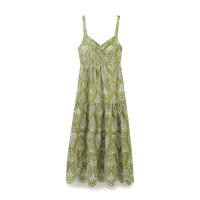 OUWU-Vestido de verano estilo Midi hueco con bordado versátil y correa informal a la moda para mujer - details 1