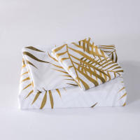 Juego de Ropa de Cama Moderno Botánico Patrón de Hojas de Palmera Reversible - details 3