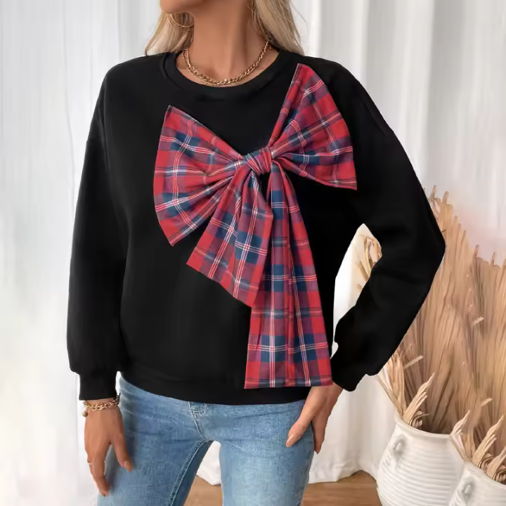 Sudadera de cuello redondo para mujer, suéter de moda, ropa de mujer superior de otoño - 1