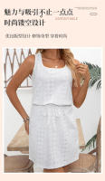 Vestido sin mangas de jacquard de punto hueco con cuello en U para mujer - details 4