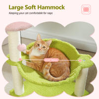 PAWZ-Pequeño árbol para gatos, torre linda con postes rascadores de sisal para gatos pequeños, hamaca grande para gatos - details 14