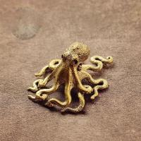 Escultura de pulpo de latón, figuritas de animales innovadoras y creativas, modelo de pulpo exquisito simulado, adorno para oficina - details 7