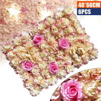 Paneles de flores artificiales para pared, estera de seda para jardín al aire libre, patio trasero e interior, 6 piezas, 16x24 pulgadas - details 0