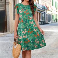 Vestido de manga corta para mujer, vestidos estampados elegantes, moda de verano - details 1