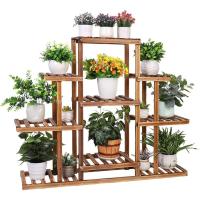Plantas de madera interiores exteriores, estantería para plantas y flores de 9 niveles, estante decorativo para macetas para patio, jardín, balcón, oficina (9-13 macetas) - details 0