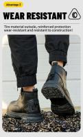 Botas de trabajo negras impermeables y antideslizantes para hombre y mujer, calzado de seguridad antiperforación, calzado deportivo con punta de acero - details 6