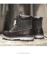 Producto de diseño Botas de estilo británico, cuero de PU de moda con zapatos de felpa, botas de nieve para hombre - details 14