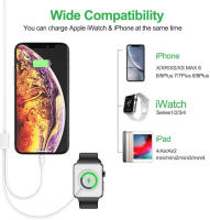 Cargador para Apple Watch Compatible con iWatch SeriesSE 7/6/5/4/3/2/1, cargador 2 en 1 con Cable de iluminación de carga rápida - details 3