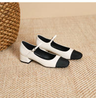 Zapatos de tacón grueso con boca baja y punta cuadrada Xiaoxiangfeng - details 20