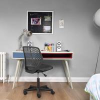 Silla Escritorio de Oficina Ergonómica Silla Giratoria Altura Ajustable sin Reposabrazos Asiento Malla Rosa - details 28