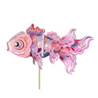 Divertida lámpara de linterna de pez dorado hecha a mano, luz LED, linterna de carpa Koi de mediados de otoño, papel luminoso, materiales de linterna DIY, regalo para niños - details 8