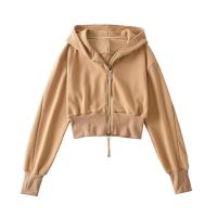 Sudadera con capucha holgada de manga larga de estilo corto, cintura alta, doble, deportiva, moda, camisa nueva - details 10