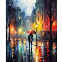RUOPOTY Cuadro de Pintura al Estilo Abstracto Night Street para Adultos Kit de Pintura por Números Película de Lienzo Regalo DIY Paisaje para Casa Tamaño 40x50cm - details 0