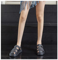 Sandalias de cabeza de bolsa de moda nueva hebilla retro de fondo plano las mujeres usan sandalias romanas huecas cómodas - details 22