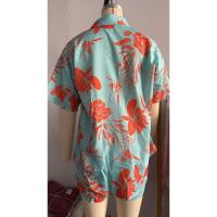 Conjunto de Moda para Mujer de Cuello Abajo Camisa Estampada de Manga Corta - details 1